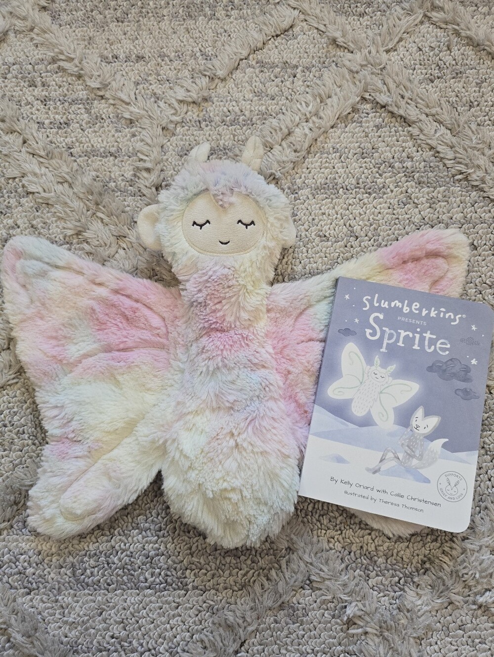 Slumberkins Sprite Rainbow Snuggler Butterfly Security Blanket Lovey Plush
